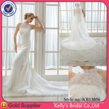 Free Veil Strapless Sequin Lace Dress Halter Wedding Dress